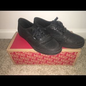 Vans black sparkle lo pros